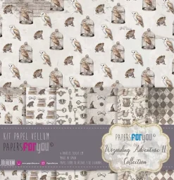 Kit papeles vellum Wizarding Adventure II PapersForYou 30x31cm