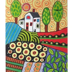 Kit Pintar con Arenas de Colores Paisaje Naif Naranja Arenart 38x46cm