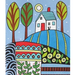 Kit Pintar con Arenas de Colores Paisaje Naif Azul Arenart 38x46cm