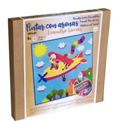 Kit Pintar con Arenas de Colores Aviador Arenart 38x38cm