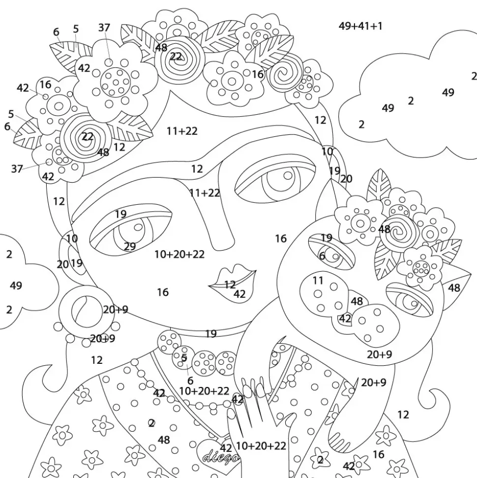 Kit Pintar con Arenas de Colores Frida Kahlo Flores Arenart 38x38cm