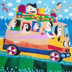 Kit Pintar con Arenas de Colores Excursión Bus Arenart 38x38cm