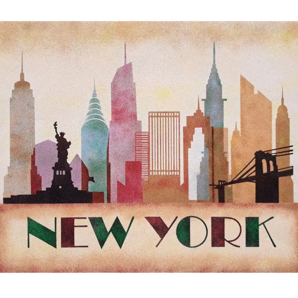 Kit Pintar con Arenas de Colores Nueva York Skyline Arenart 38x46cm