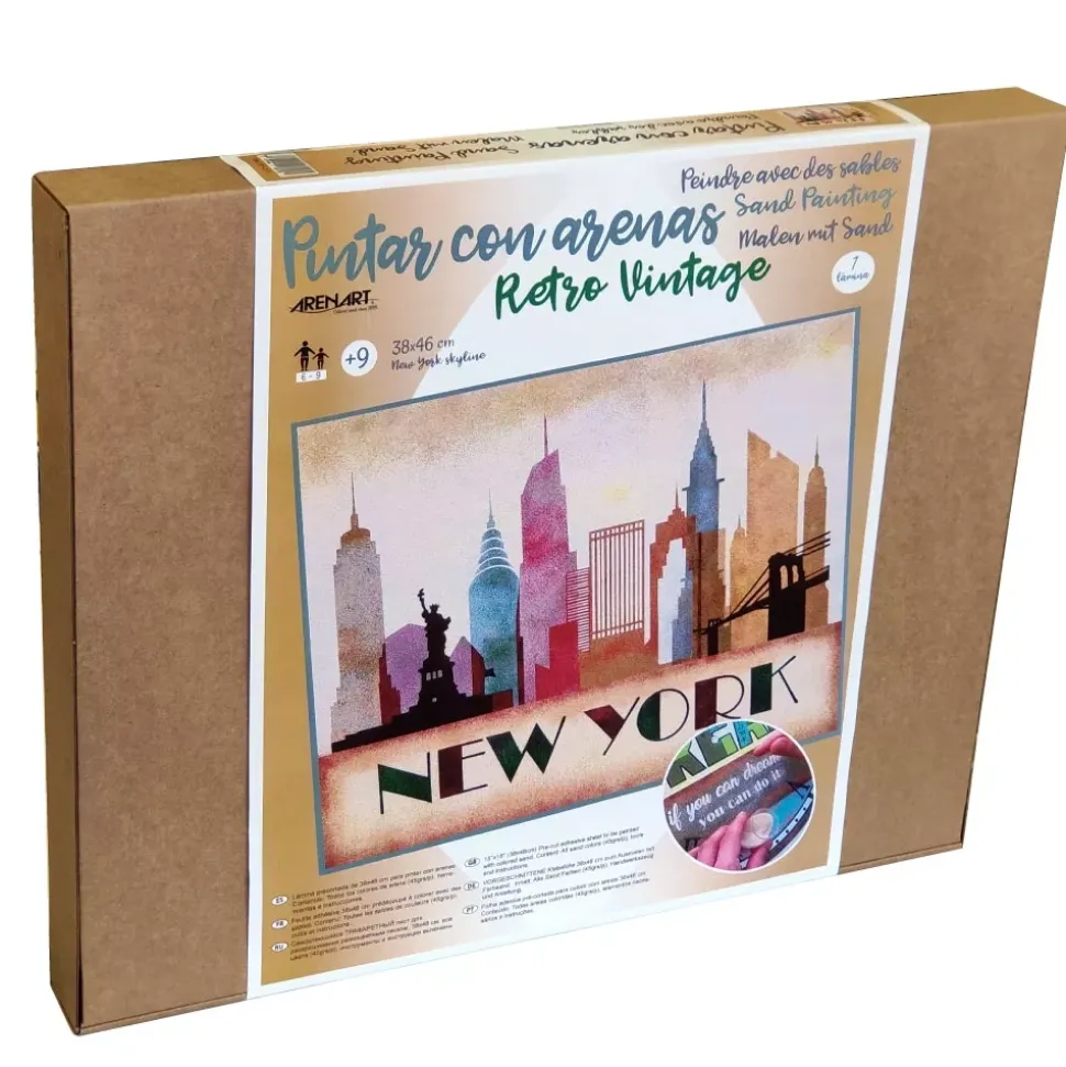 Kit Pintar con Arenas de Colores Nueva York Skyline Arenart 38x46cm