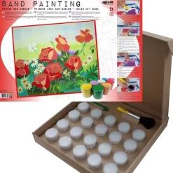 Kit Pintar con Arenas de Colores Amapolas y Margaritas Arenart 38x46cm