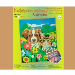 Kit Pintar con Arenas de Colores Perro y Gato Arenart 38x46cm