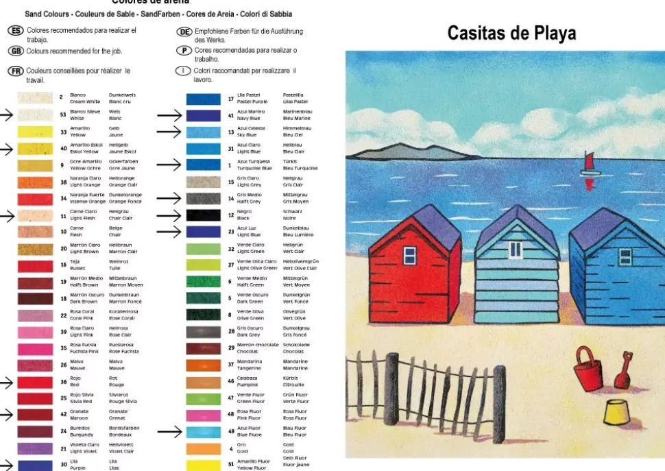 Kit Pintar con Arenas de Colores Casitas Playa Arenart 38x46cm