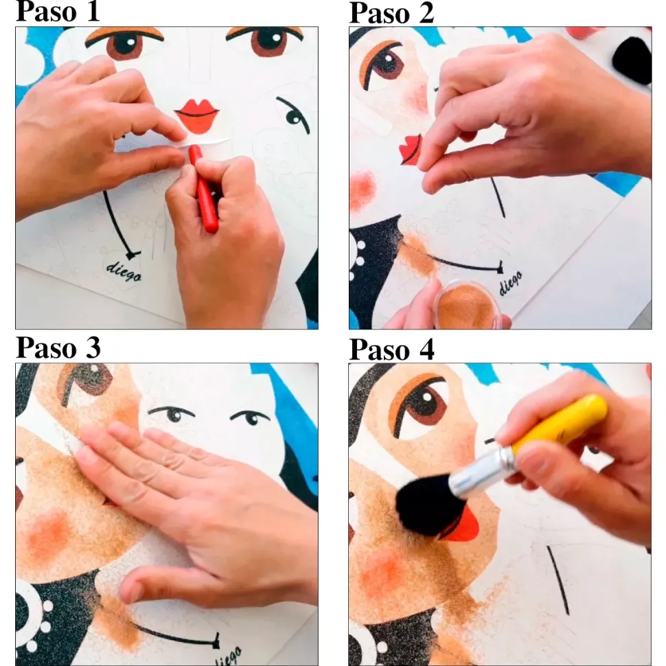 Kit Pintar con Arenas de Colores Casitas Playa Arenart 38x46cm