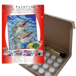 Kit Pintar con Arenas de Colores Delfines Arenart 38x46cm