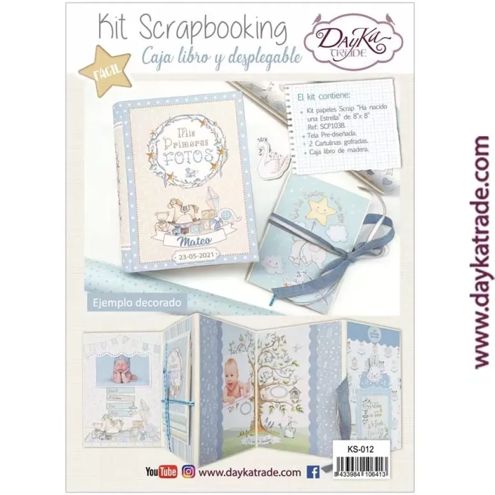 Kit Scrapbooking Caja Libro Ha Nacido Una Estrella Niño Dayka