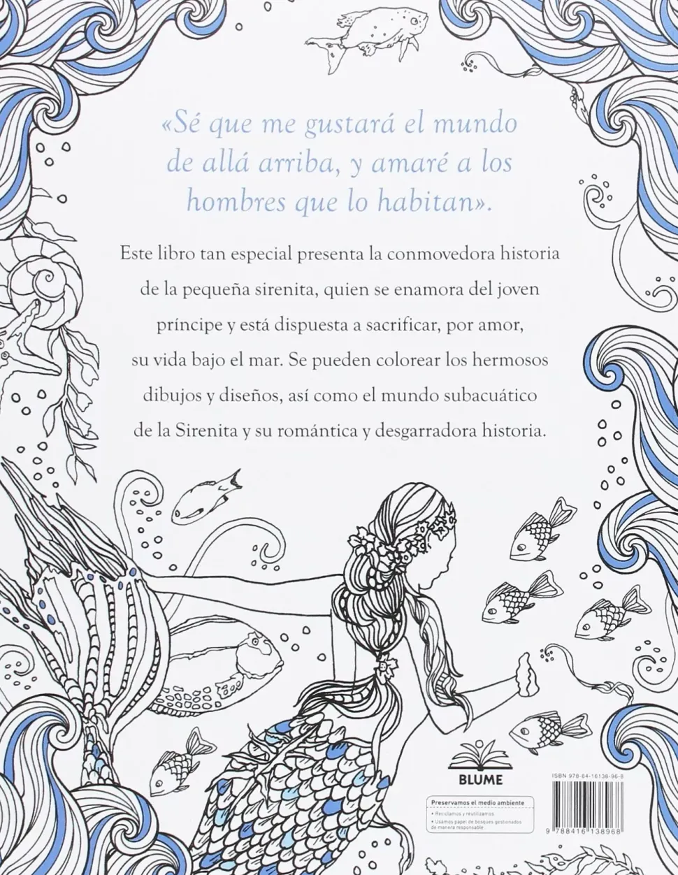 La sirenita Un libro para colorear