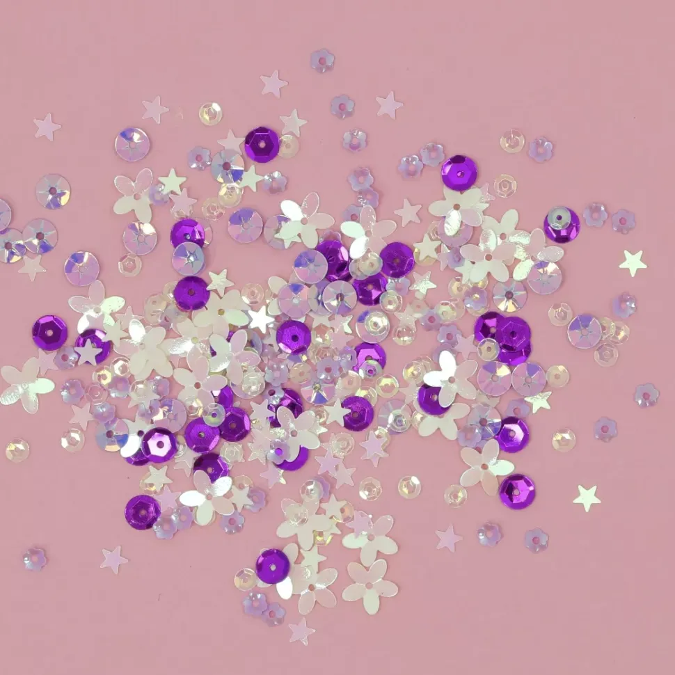 Lentejuelas Campo de Estrellas Púrpura Craftelier