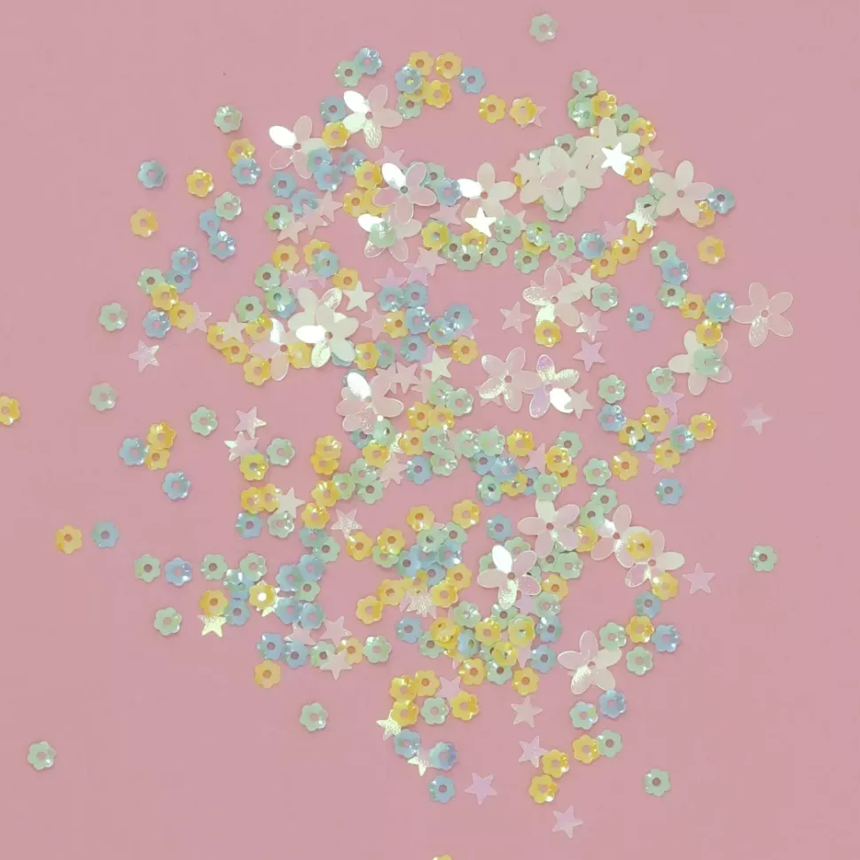 Lentejuelas Campo de Estrellas Amarillo Craftelier