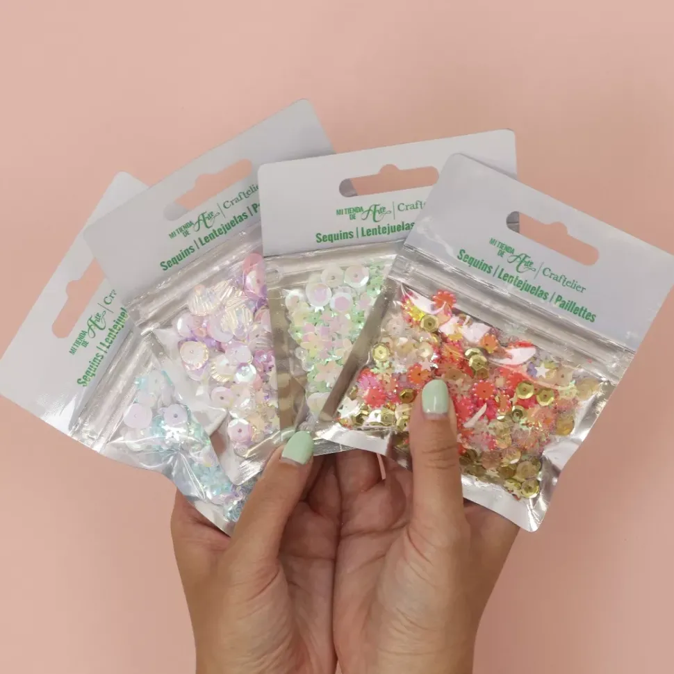 Lentejuelas Reflejos Rosas Craftelier