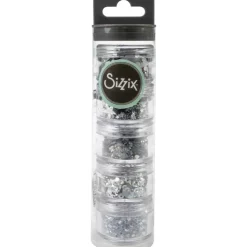 Lentejuelas y Perlas Silver Sizzix
