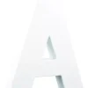 Letra A de cartón endurecido blanco