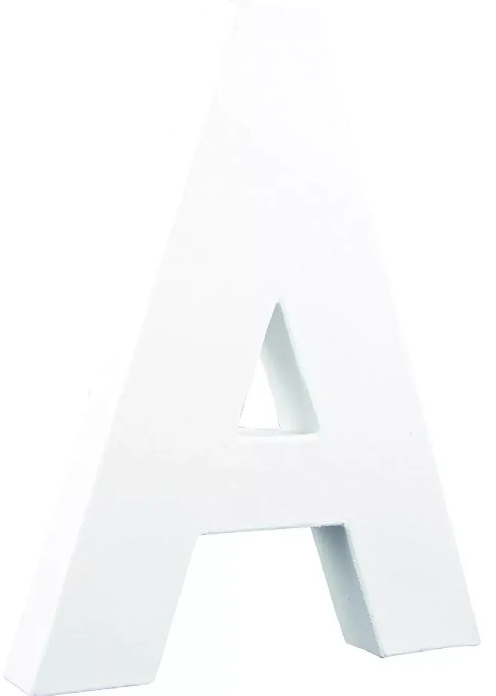 Letra A de cartón endurecido blanco