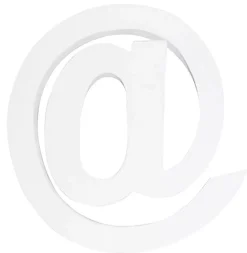 Letra Arroba de cartón endurecido blanco