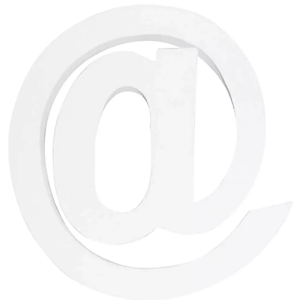 Letra Arroba de cartón endurecido blanco