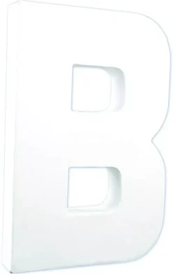 Letra B de cartón endurecido blanco