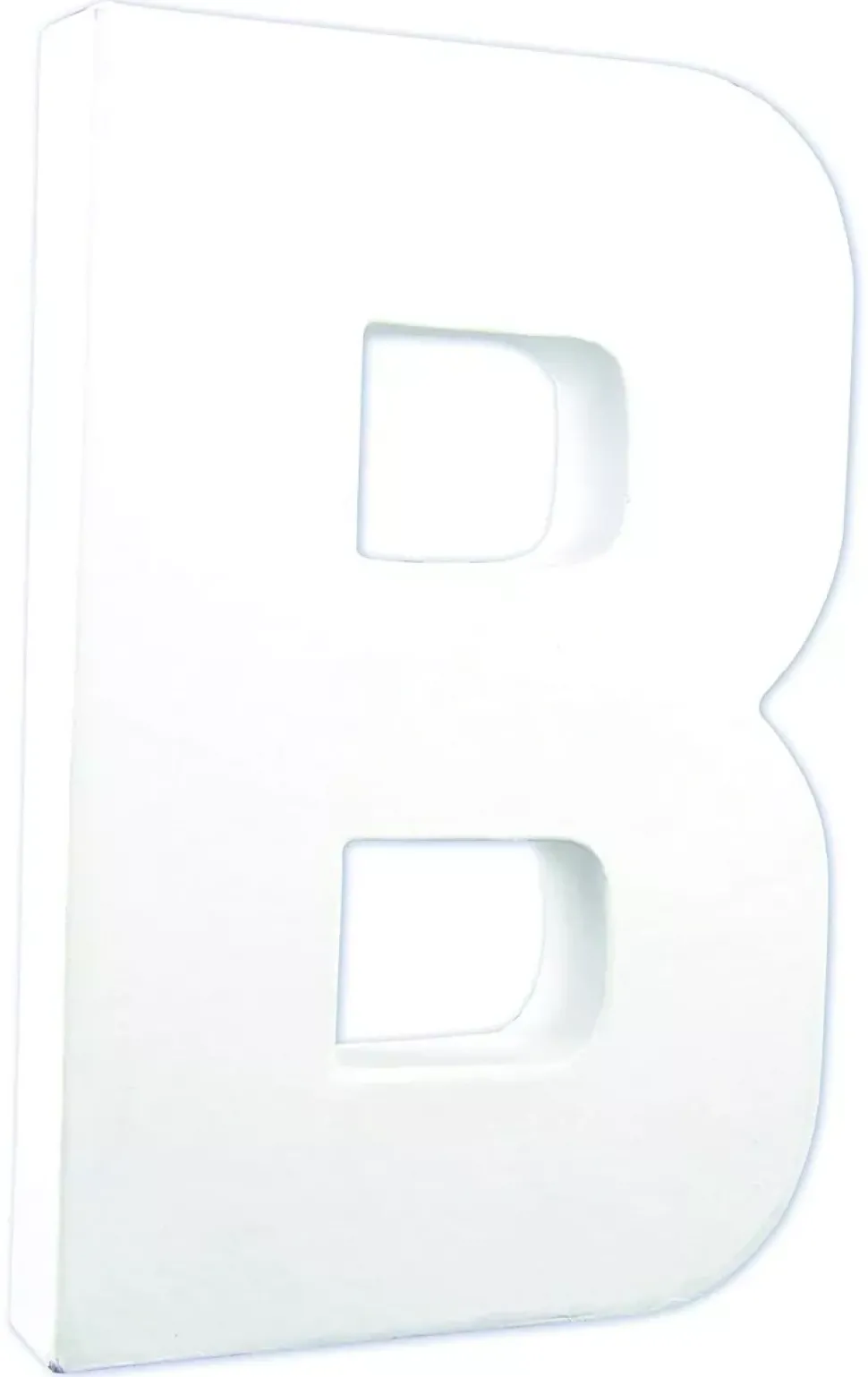 Letra B de cartón endurecido blanco