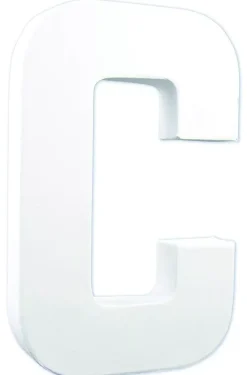 Letra C de cartón endurecido blanco