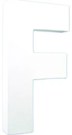 Letra F de cartón endurecido blanco