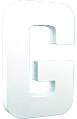 Letra G de cartón endurecido blanco