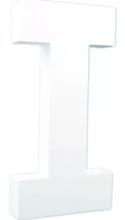 Letra I de cartón endurecido blanco