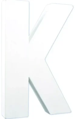 Letra K de cartón endurecido blanco