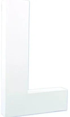 Letra L de cartón endurecido blanco