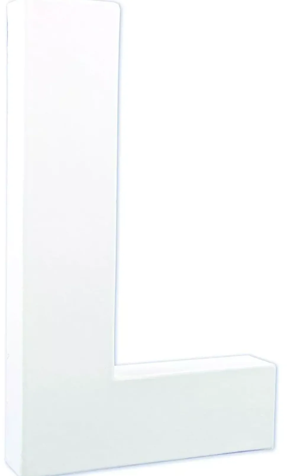 Letra L de cartón endurecido blanco