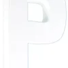 Letra P de cartón endurecido blanco