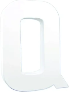 Letra Q de cartón endurecido blanco