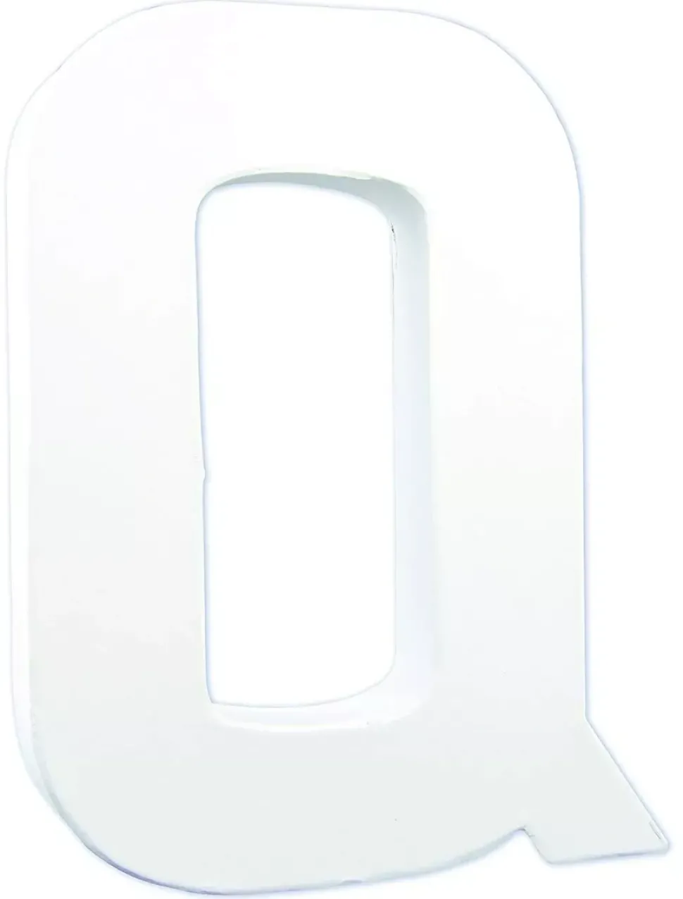 Letra Q de cartón endurecido blanco