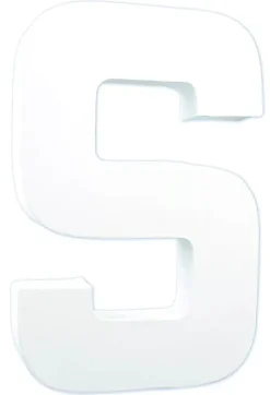 Letra S de cartón endurecido blanco