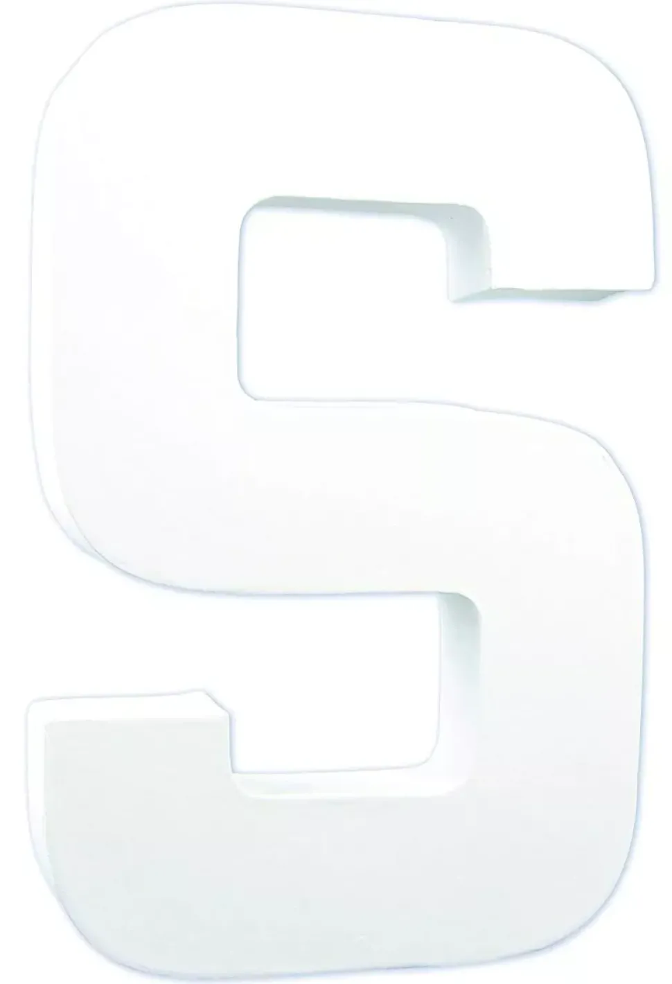 Letra S de cartón endurecido blanco