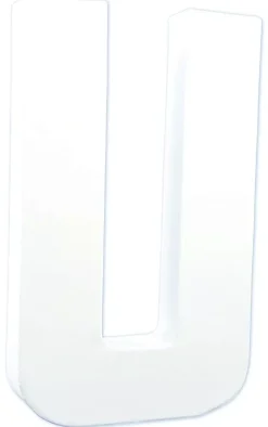 Letra U de cartón endurecido blanco