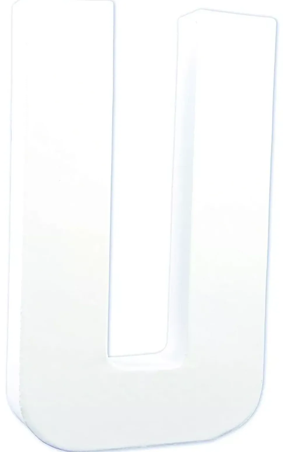 Letra U de cartón endurecido blanco