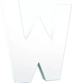 Letra W de cartón endurecido blanco