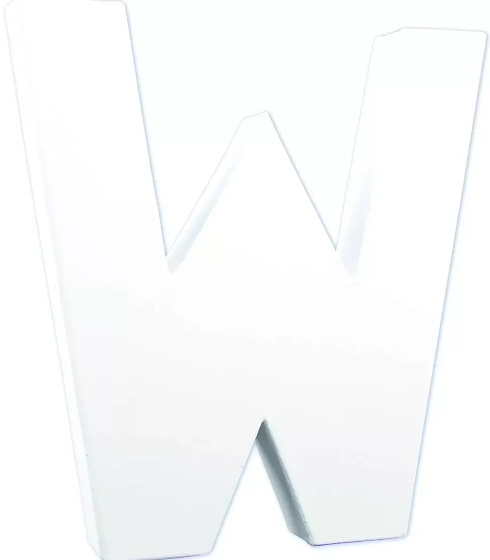 Letra W de cartón endurecido blanco