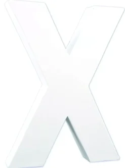Letra X de cartón endurecido blanco
