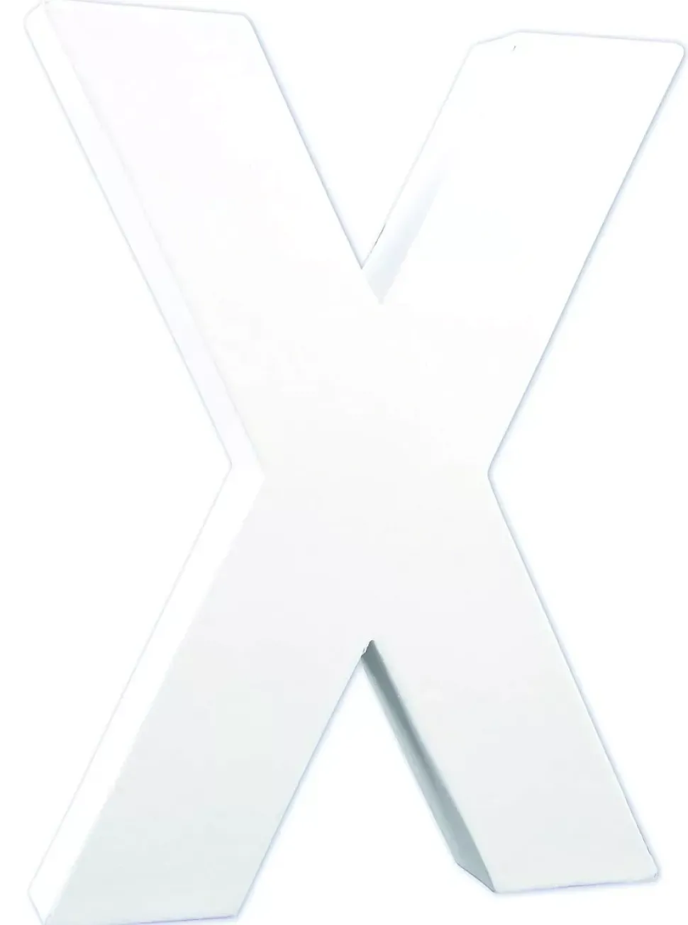 Letra X de cartón endurecido blanco