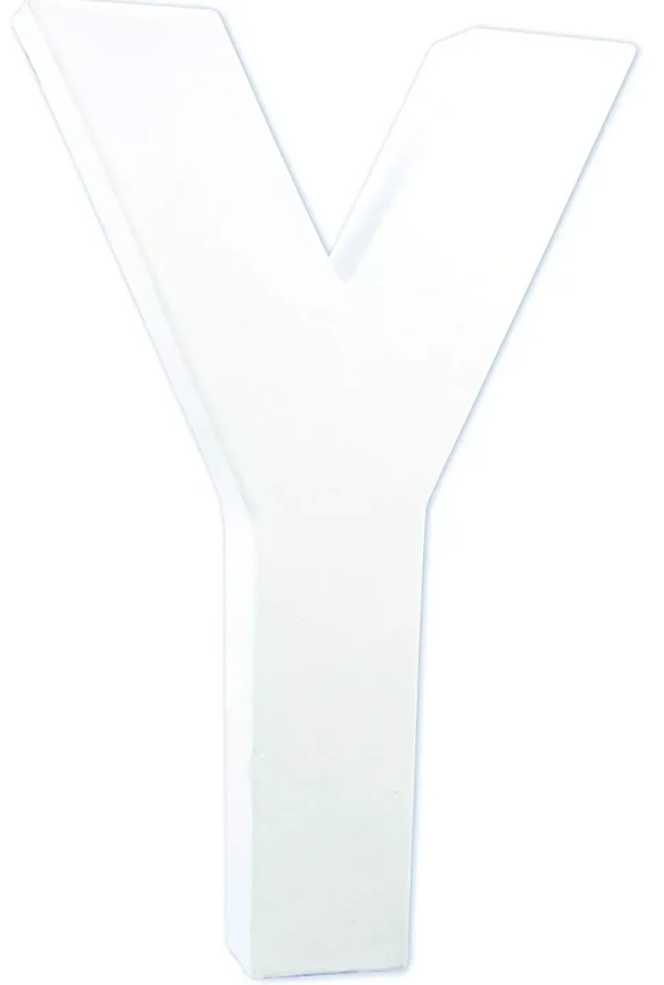 Letra Y de cartón endurecido blanco