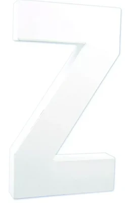 Letra Z de cartón endurecido blanco