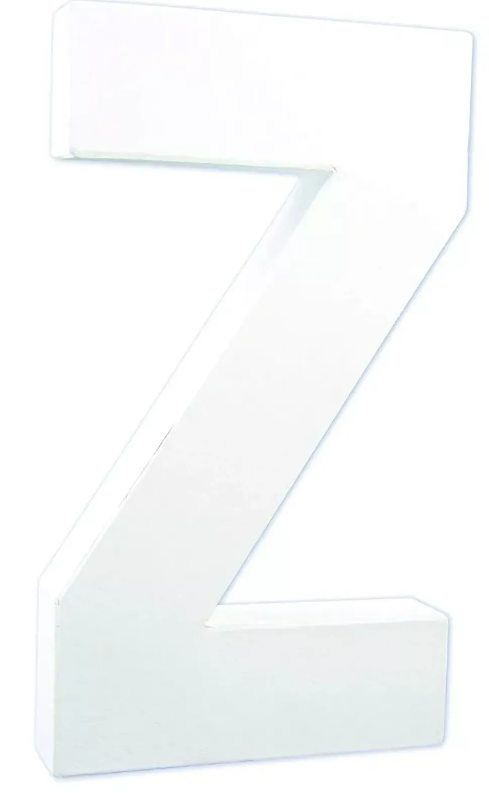 Letra Z de cartón endurecido blanco