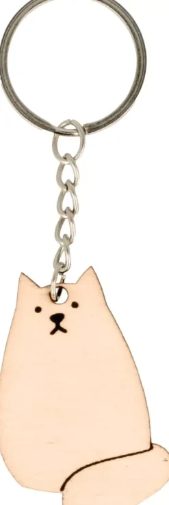Llavero de Madera Gato Life is Simple Artemio