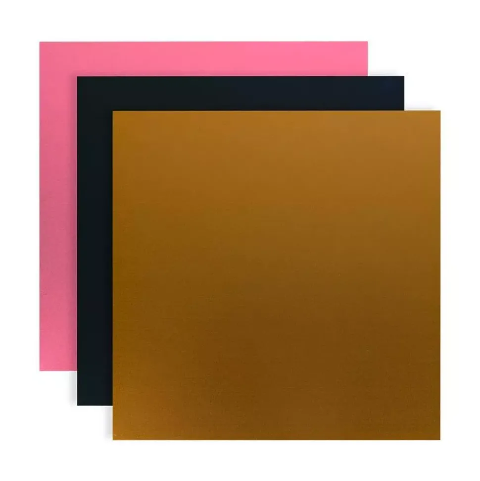 Lámina metalizada Black, Gold, Pink para grabado Silhouette Curio