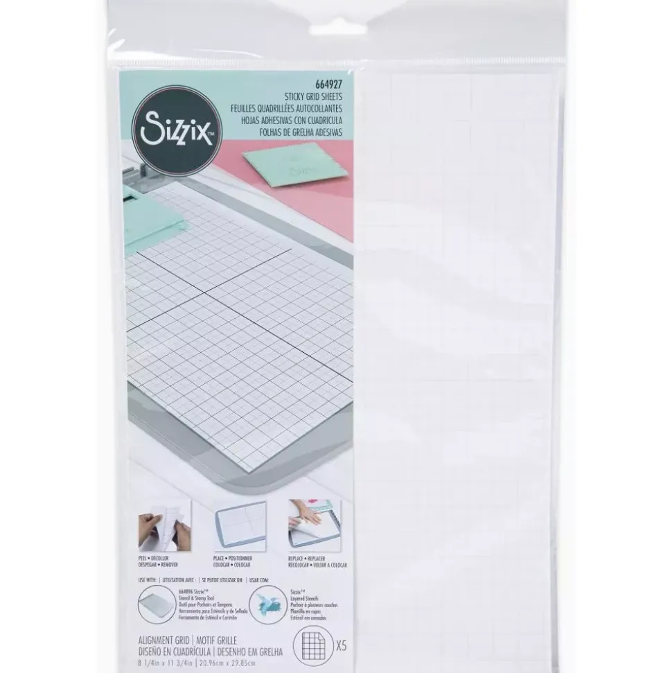 Láminas Adhesivas Cuadriculadas Para Stencil & Stamp Tool Sizzix