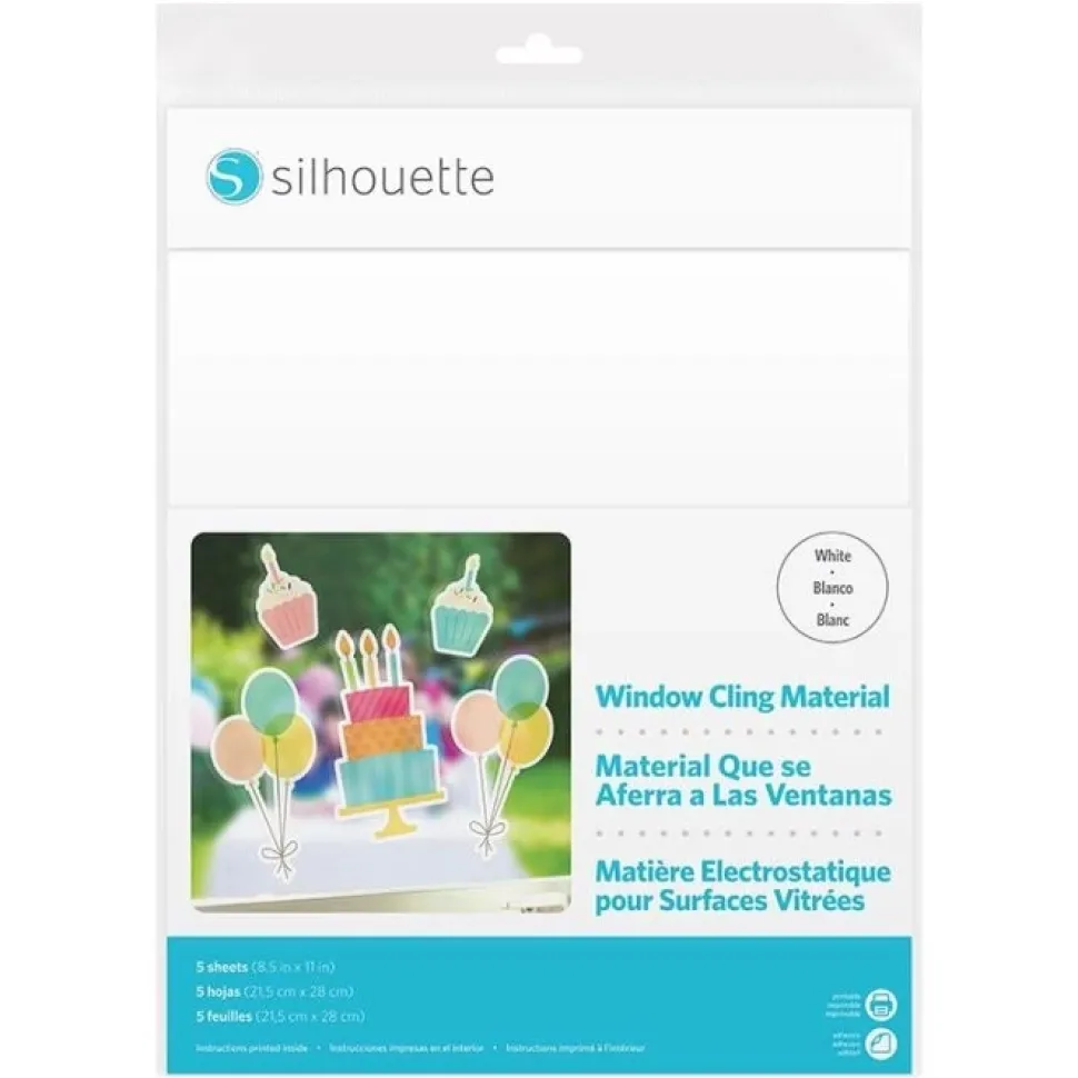 Láminas de pegatinas de ventana Blanco Silhouette